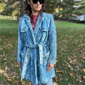 Vintage 1960s blue velvet coat